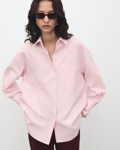 Oversized poplin button-up shirt