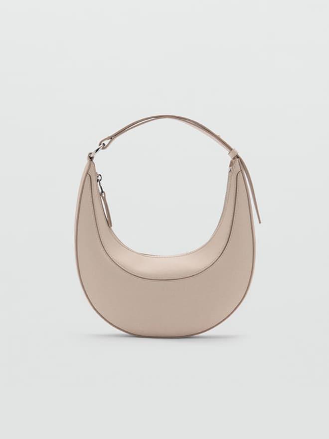 Leather shopper bag with stitching